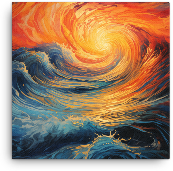 Sunset Maelstrom Over Ocean Canvas