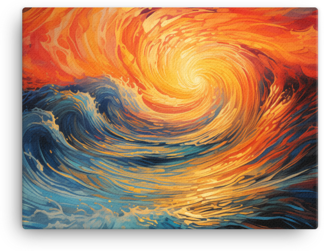 Sunset Maelstrom Over Ocean Canvas