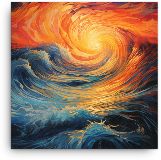 Sunset Maelstrom Over Ocean Canvas