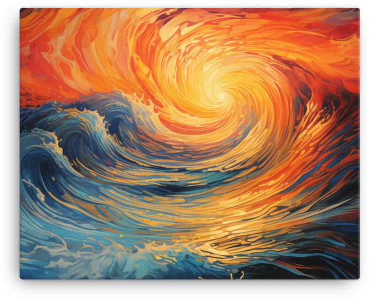 Sunset Maelstrom Over Ocean Canvas