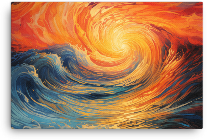 Sunset Maelstrom Over Ocean Canvas