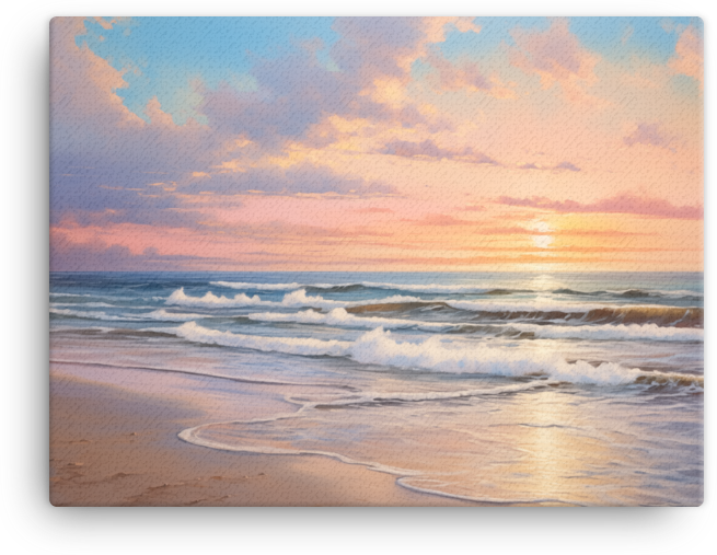 Sunset Waves on the Coastal Shore Canvas wall art