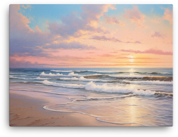 Sunset Waves on the Coastal Shore Canvas wall art