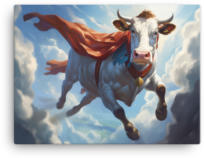 Super Cow Canvas Wall Art
