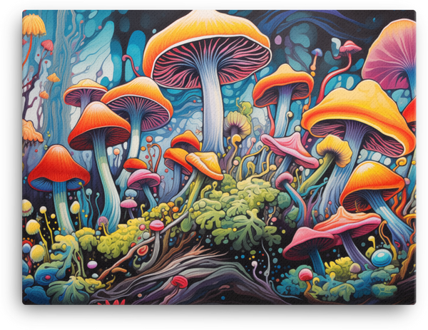 Surreal Mushroom Wonderland Canvas
