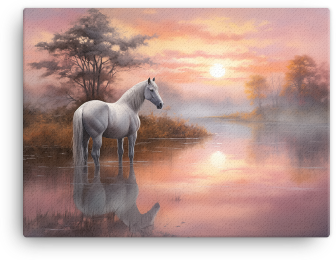 Tranquil Dawn Horse Canvas Wall Art