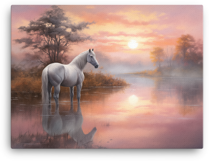 Tranquil Dawn Horse Canvas Wall Art
