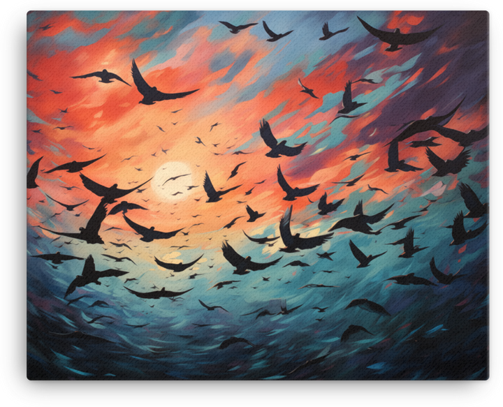 Twilight Migration Canvas Wall Art
