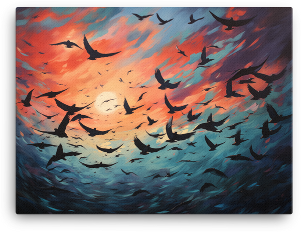 Twilight Migration Canvas Wall Art