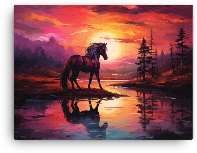 Twilight Serenade Horse Canvas Wall Art