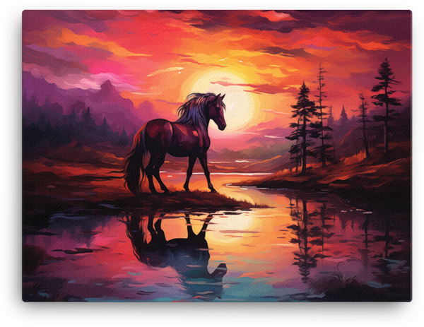 Twilight Serenade Horse Canvas Wall Art