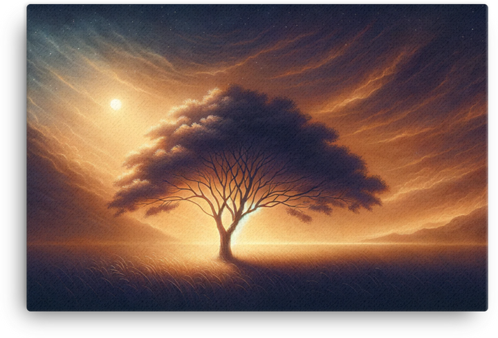 Twilight Whispering Tree Canvas wall art