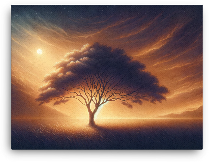 Twilight Whispering Tree Canvas wall art