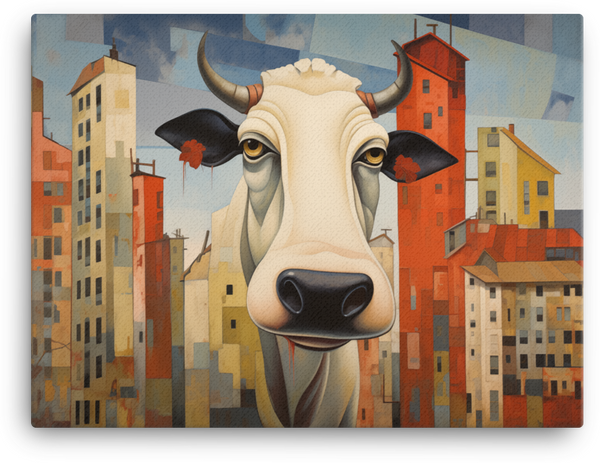 Urban Pasture Cow Canvas Wall Art