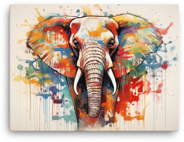 Vibrant Essence Elephant Canvas Wall Art