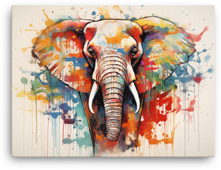 Vibrant Essence Elephant Canvas Wall Art