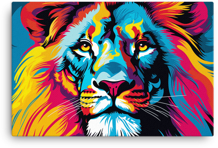 Vibrant Essence Lion Canvas Wall Art