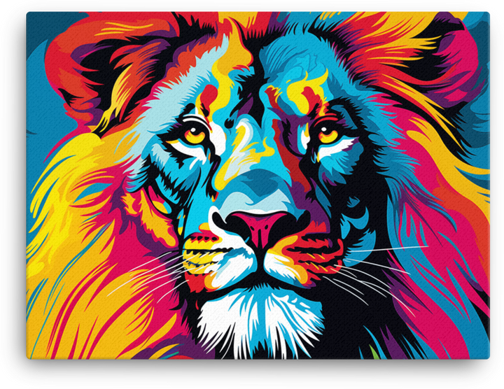 Vibrant Essence Lion Canvas Wall Art