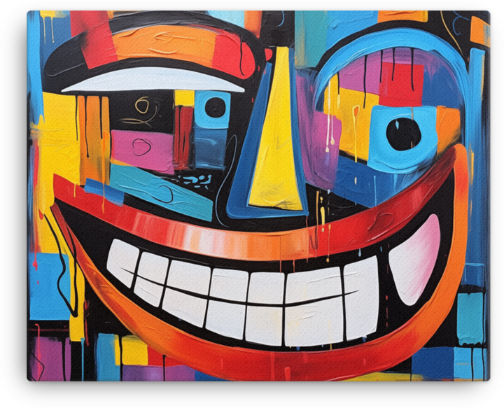 Vibrant Grin of Abstract Delight Canvas