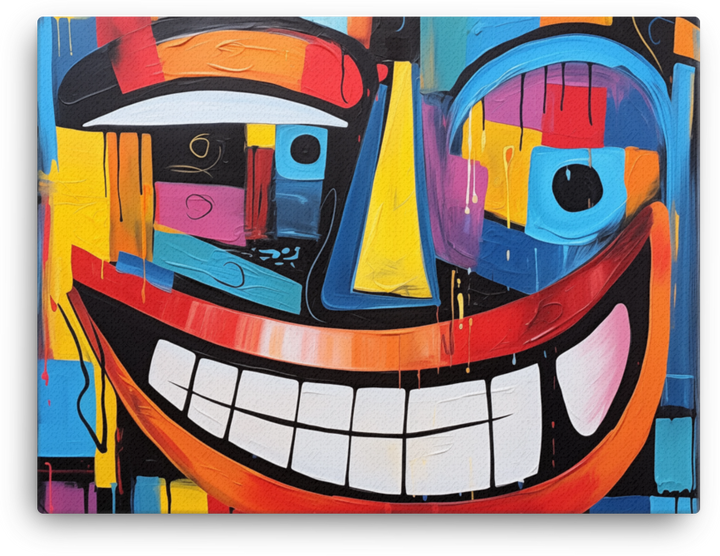 Vibrant Grin of Abstract Delight Canvas