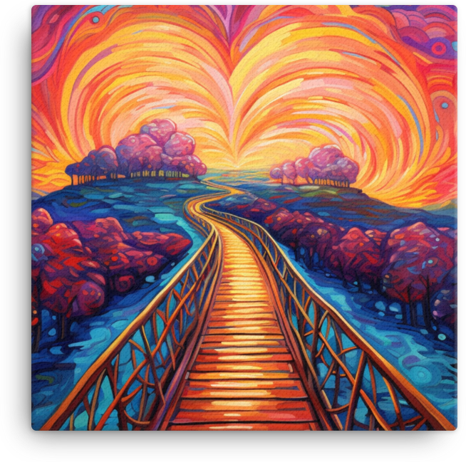 Vibrant Journey Through Colorful Landscape Canvas
