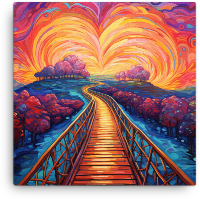 Vibrant Journey Through Colorful Landscape Canvas