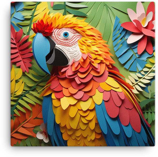 Vibrant Jungle Parrot Canvas Wall Art