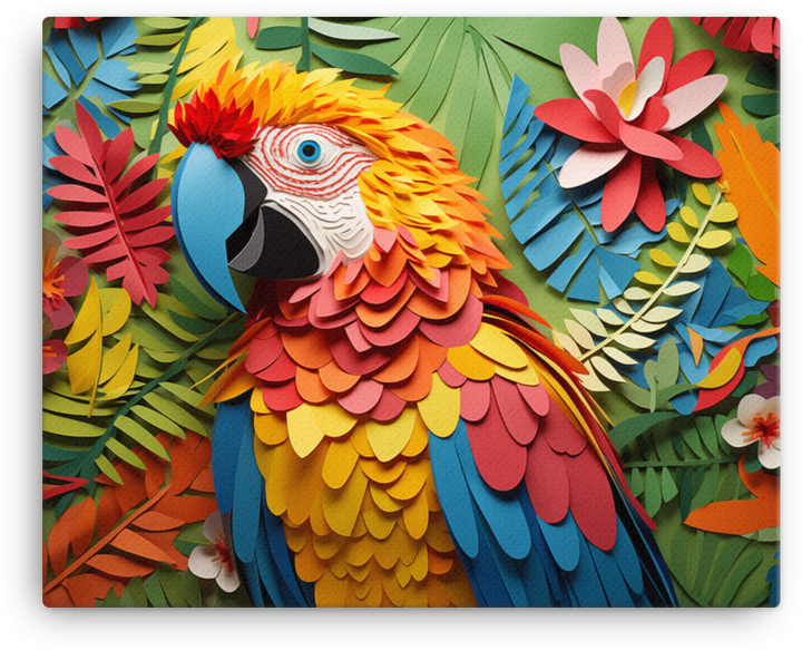 Vibrant Jungle Parrot Canvas Wall Art
