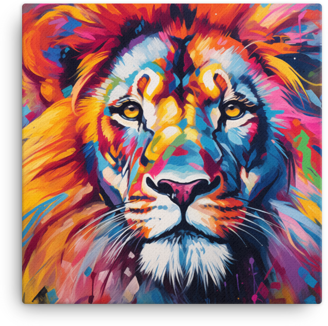 Vibrant Lion Canvas Wall Art