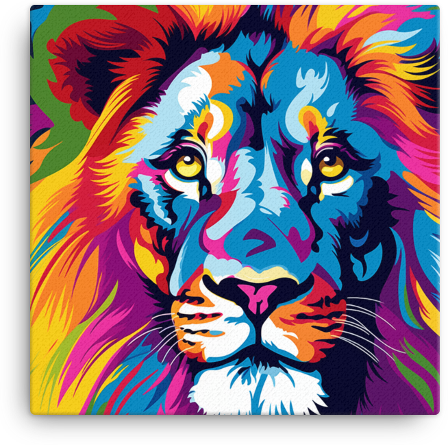 Vibrant Majesty Lion Canvas Wall Art