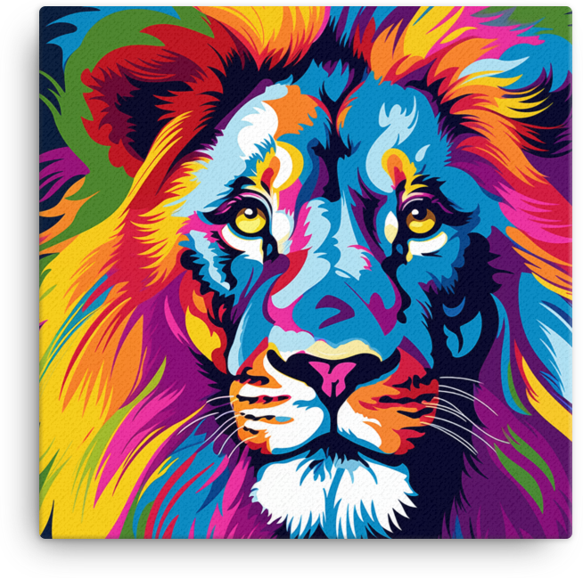 Vibrant Majesty Lion Canvas Wall Art