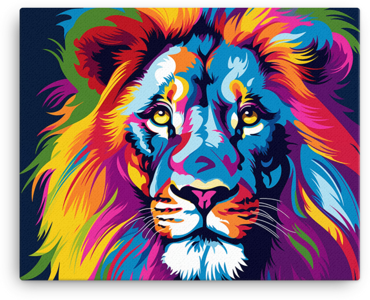 Vibrant Majesty Lion Canvas Wall Art