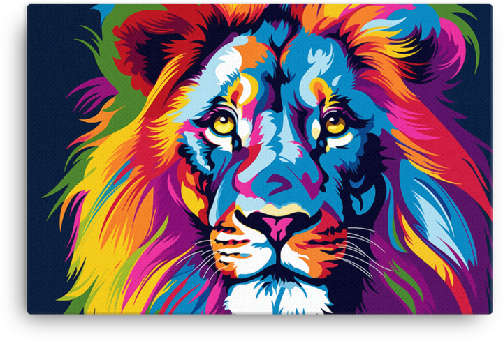 Vibrant Majesty Lion Canvas Wall Art