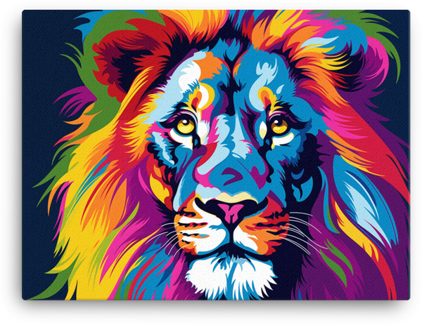 Vibrant Majesty Lion Canvas Wall Art