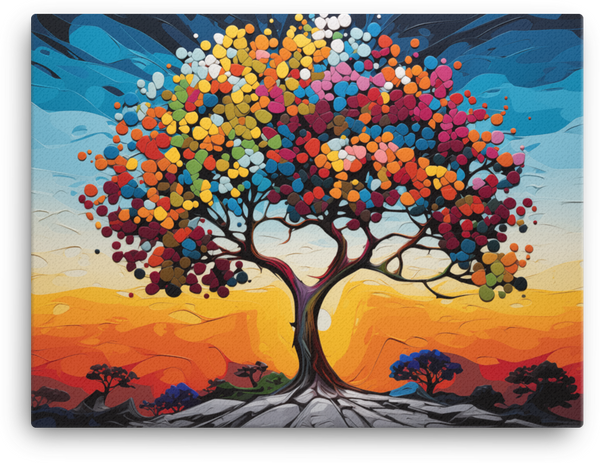 Vibrant Mosaic Tree Canvas wall art