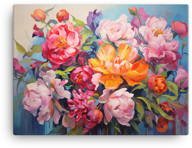 Vibrant Peony Medley Canvas Wall Art wall art