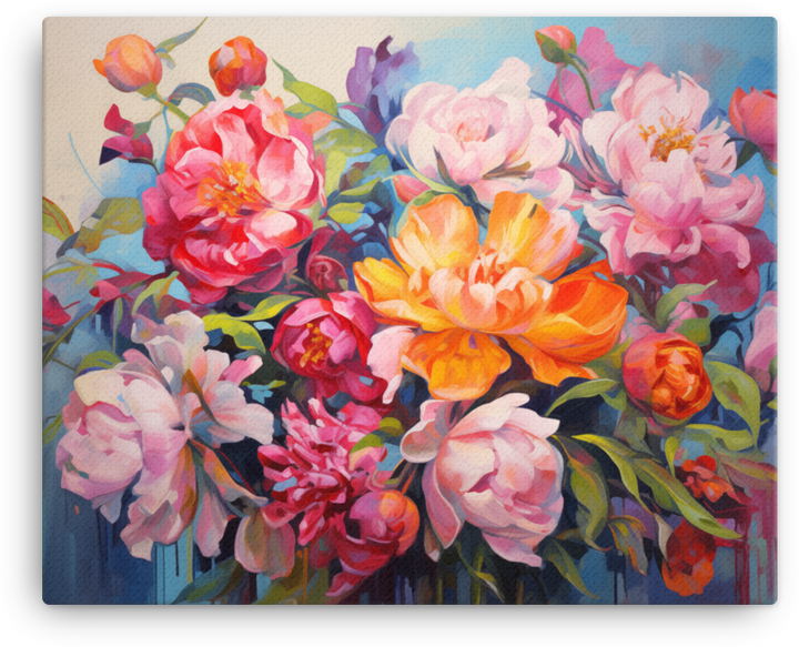 Vibrant Peony Medley Canvas Wall Art wall art