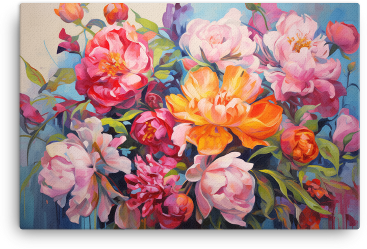 Vibrant Peony Medley Canvas Wall Art wall art