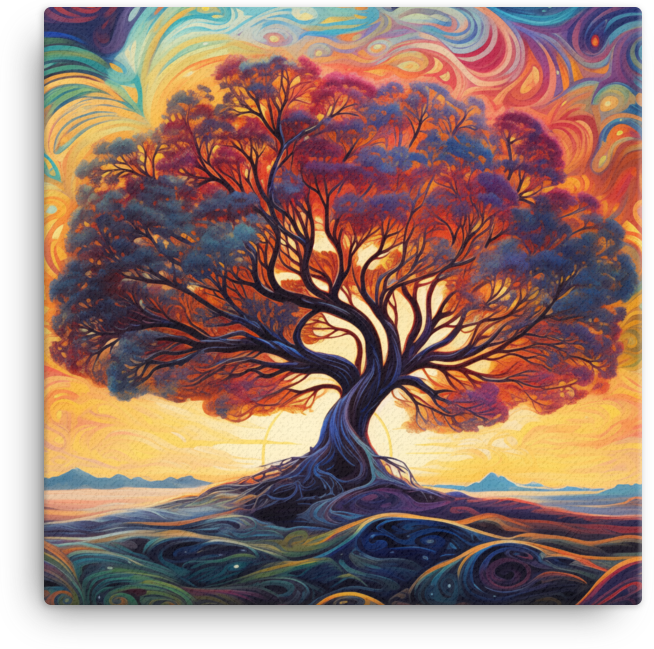 Vibrant Swirls of Nature Tree Canvas wall art