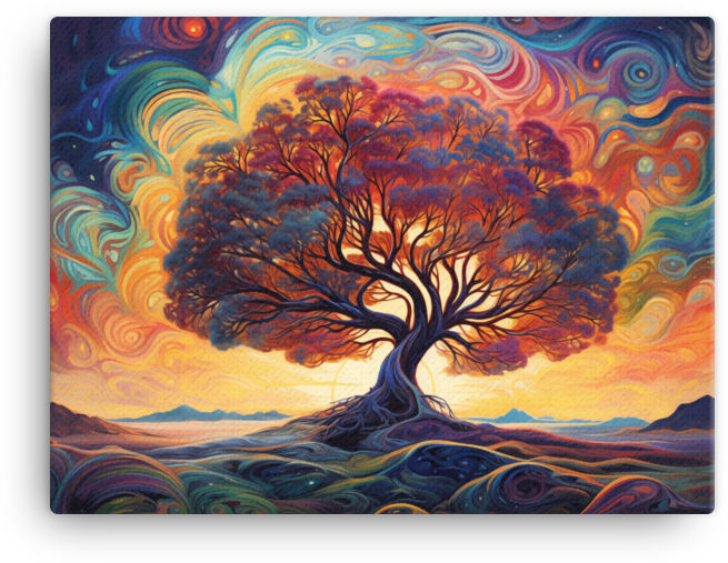 Vibrant Swirls of Nature Tree Canvas wall art