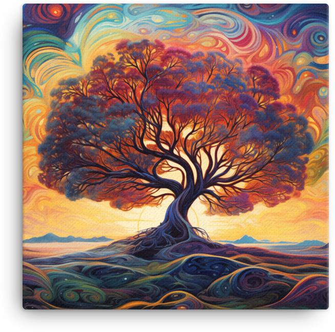 Vibrant Swirls of Nature Tree Canvas wall art