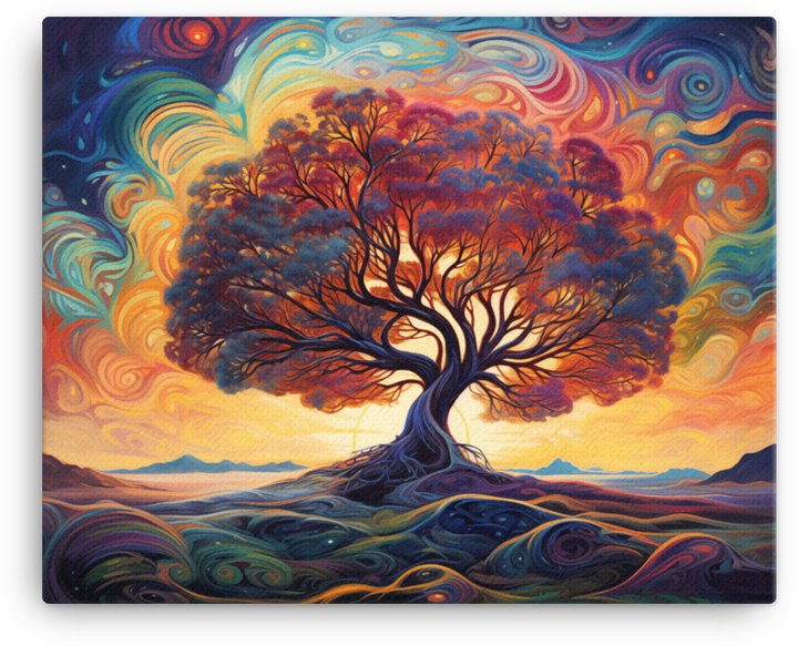 Vibrant Swirls of Nature Tree Canvas wall art