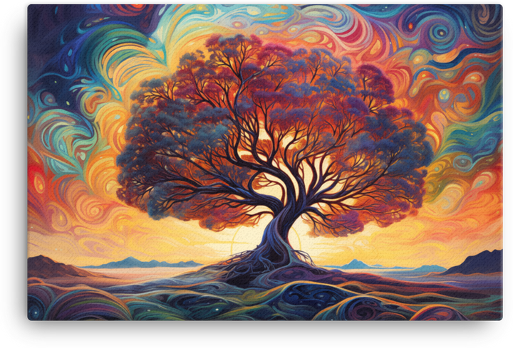 Vibrant Swirls of Nature Tree Canvas wall art