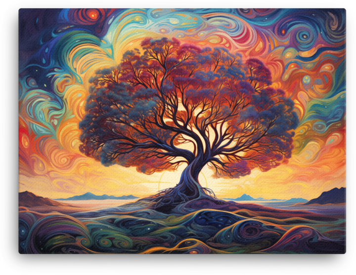 Vibrant Swirls of Nature Tree Canvas wall art