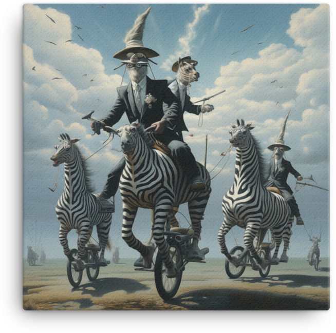 Victorian Zebracycle Adventure Canvas