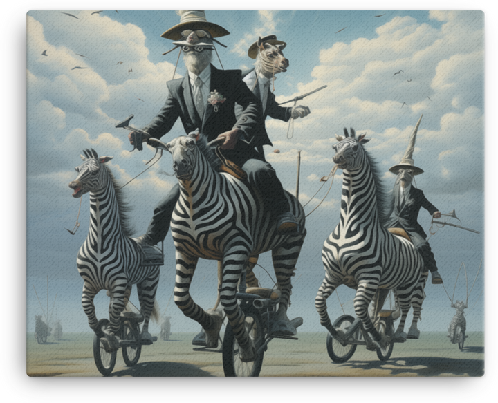 Victorian Zebracycle Adventure Canvas