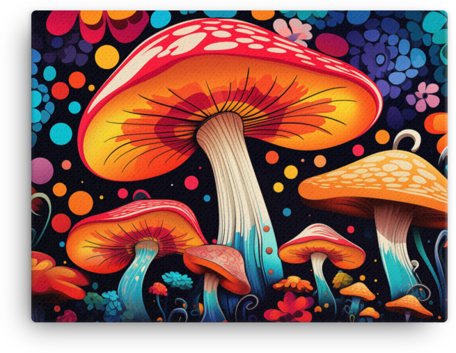Vivid Mushroom Bloom Canvas