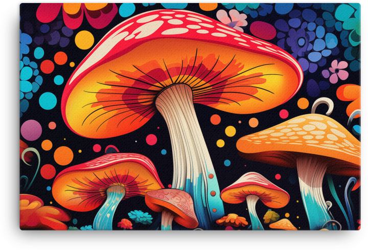 Vivid Mushroom Bloom Canvas