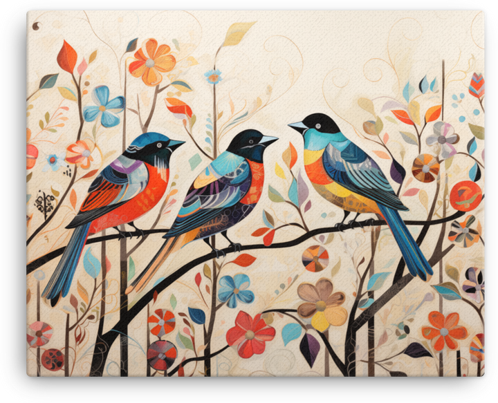 Whimsical Autumn Trio Canvas Wall Art