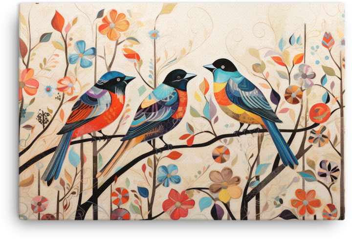 Whimsical Autumn Trio Canvas Wall Art